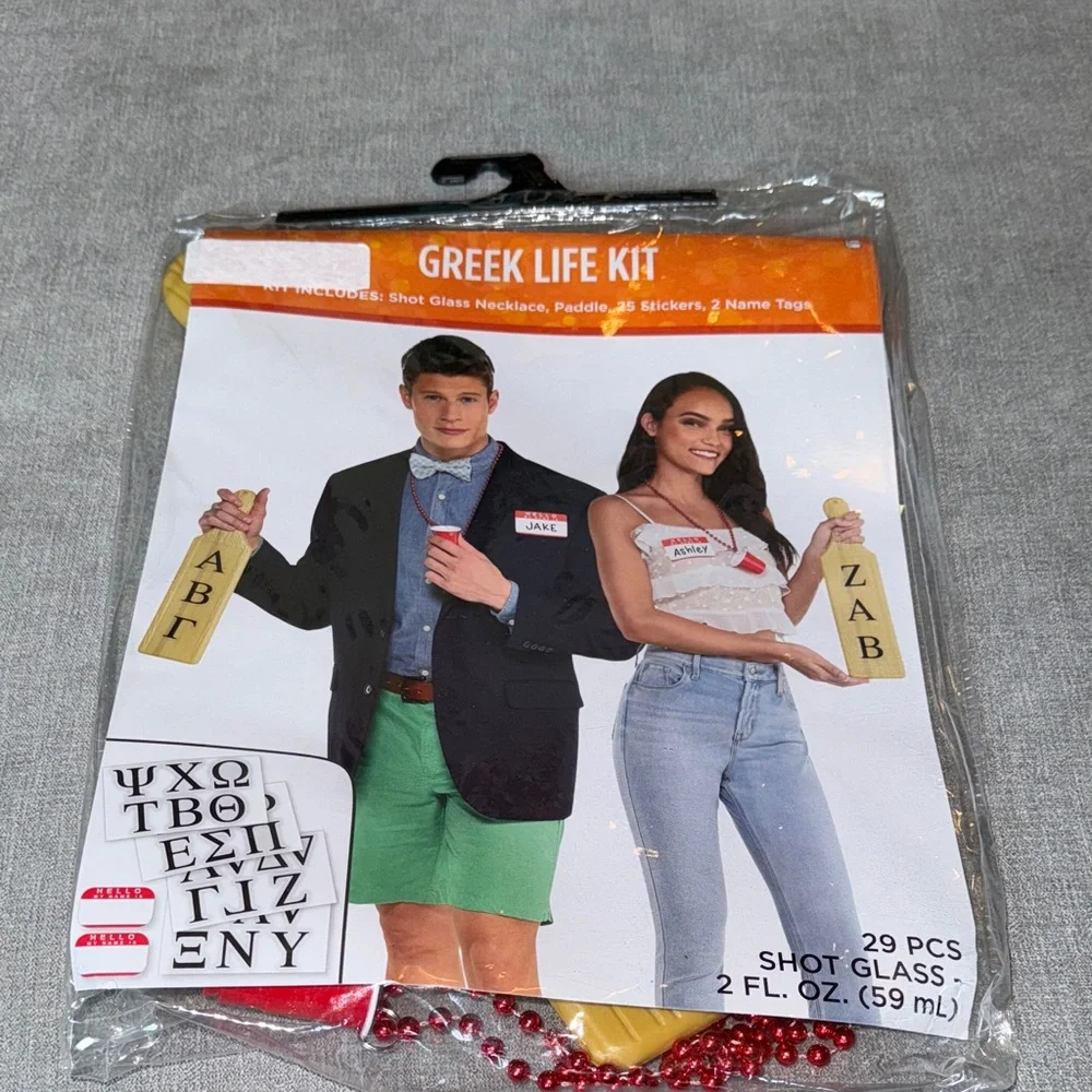 Amscan Greek Life Kit with Red Shot Glass Necklace